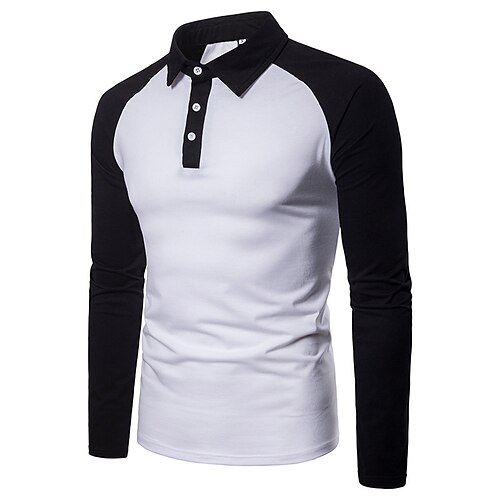 

Men's Golf Shirt Tennis Shirt Breathable Quick Dry Moisture Wicking Long Sleeve T Shirt Regular Fit Patchwork Spring Autumn Gym Workout Tennis Golf / Micro-elastic / Lightweight