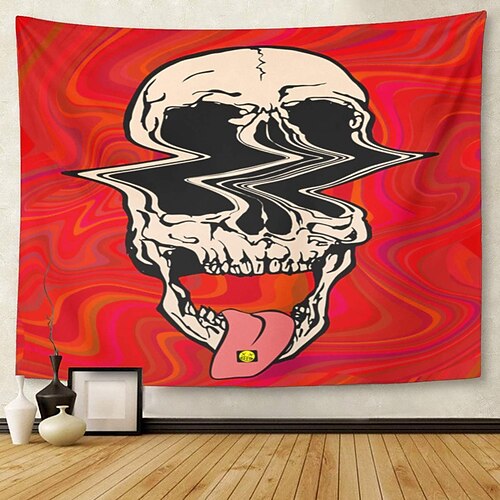 

Halloween Party Holiday Wall Tapestry Art Decor Blanket Curtain Picnic Tablecloth Hanging Home Bedroom Living Room Dorm Decoration Psychedelic Pumpkin Haunted Scary House Polyester