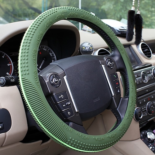 

Universal Silicone Steering Wheel Cover 13-18 Dia Army Green for Car