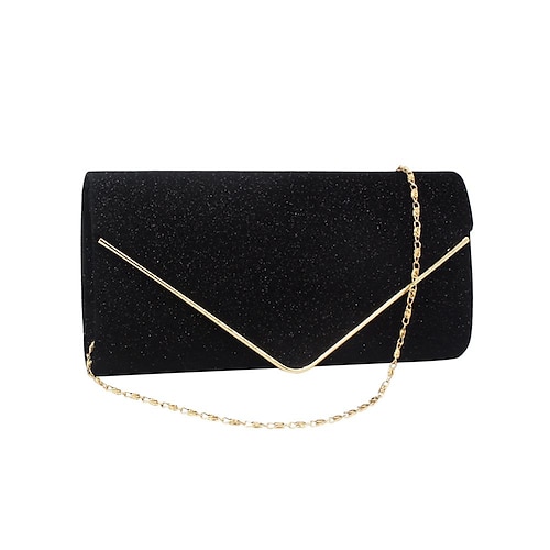 

Women's Girls' Clutch Handbag Solid Color Party / Evening Black Silver Gold