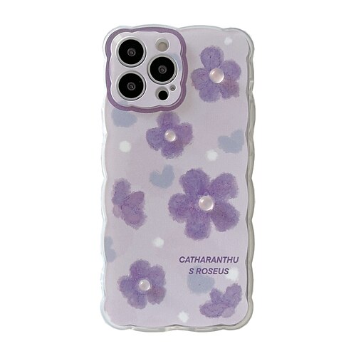 

Phone Case For Apple Back Cover iPhone 13 Pro Max 12 11 X XR XS Max Bumper Frame Pattern Four Corners Drop Resistance Flower TPU