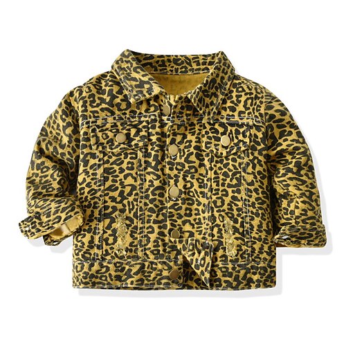 

Kids Boys Jacket Coat Outerwear Leopard Plaid Camo Long Sleeve Coat Daily Cotton Cool Blue Purple Gold Winter Fall 2-8 Years