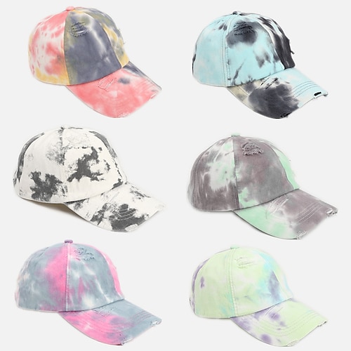 

berretto da baseball da uomo e da donna con berretto da baseball a gradiente irregolare nuovo tie dye cappello regolabile con protezione solare all'aperto