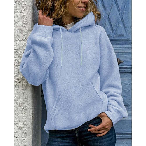 

Women's Pullover Hoodie Sweatshirt Pullover Plain Front Pocket Print Casual Weekend Active Streetwear Clothing Apparel Hoodies Sweatshirts Green Black