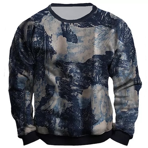 

Men's Unisex Sweatshirt Pullover Navy Blue Crew Neck Graphic Prints Print Daily Sports Holiday 3D Print Streetwear Designer Casual Spring & Fall Clothing Apparel Hoodies Sweatshirts Long Sleeve