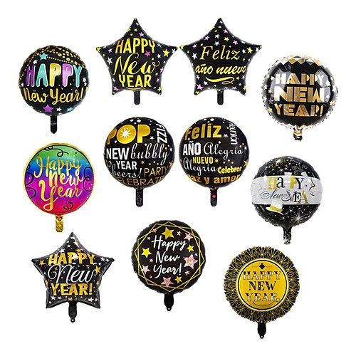 

50pcs New Year Stars Happy New Year Festival / Party Balloon for Gift Decoration Party Waterproof 23.62 inch Aluminum