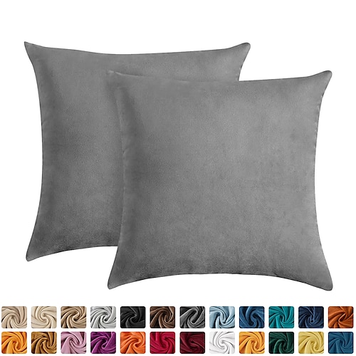 

Pack of 2 Velvet Throw Pillow Covers Square Pillow Case 4545cm for Bedroom Livingroom
