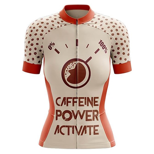 

21Grams Women's Cycling Jersey Short Sleeve Bike Top with 3 Rear Pockets Mountain Bike MTB Road Bike Cycling Breathable Quick Dry Moisture Wicking Reflective Strips Khaki Graphic Polka Dot Polyester