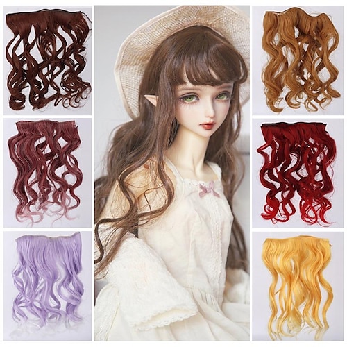 

Doll Accessories Hair Synthetic Fiber Wig Hair Roll Doll Hair for DIY 1/3 1/4 1/6 BJD SD Doll Wigs