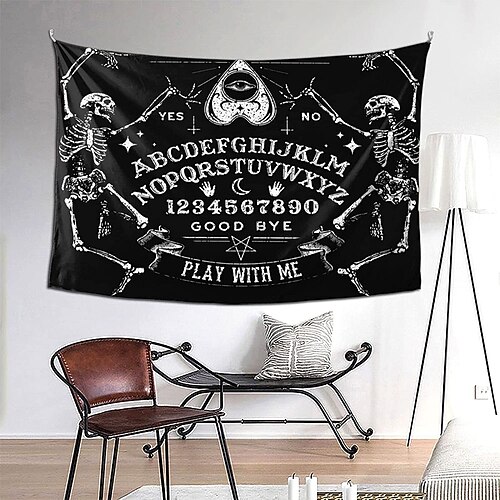 

Halloween Party Holiday Wall Tapestry Art Decor Blanket Curtain Picnic Tablecloth Hanging Home Bedroom Living Room Dorm Decoration Psychedelic Pumpkin Haunted Scary House Polyester
