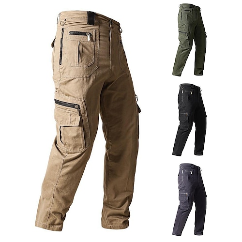 

Men's Tactical Cargo Pants Work pants with multi-pocket trousers for men loose straight spring and autumn trend casual pants 100% cotton overalls men outdoor zipper sports trousers