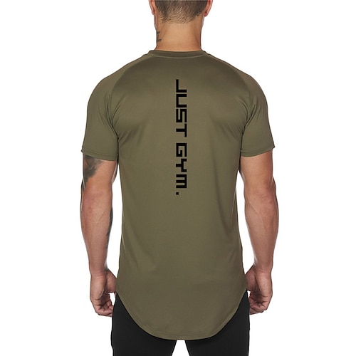 

Men's Running Shirt Short Sleeve Tee Tshirt Athletic Breathable Quick Dry Moisture Wicking Gym Workout Running Active Training Sportswear Activewear Black Army Green Grey