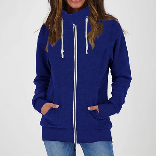 

Women's Casual Jacket Windproof Warm Outdoor Street Daily Vacation Zipper Pocket Zipper Stand Collar Comfortable Street Style Solid Color Regular Fit Outerwear Long Sleeve Winter Fall Green Black Pink