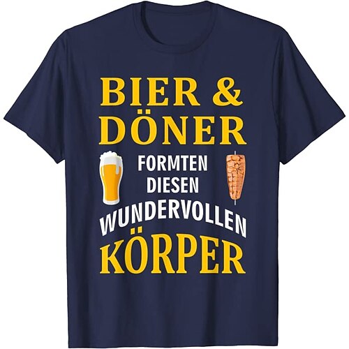 

Oktoberfest Øl Håndværk Cosplay kostume T-shirt Anime Klassisk Gadestil T恤衫 Til Herre Dame Unisex Voksne Varmstempling 100% Polyester