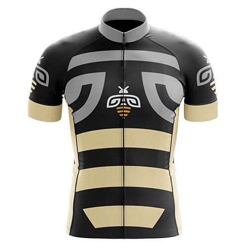 

21Grams Men's Cycling Jersey Short Sleeve Bike Top with 3 Rear Pockets Mountain Bike MTB Road Bike Cycling Breathable Quick Dry Moisture Wicking Reflective Strips Black Polyester Spandex Sports