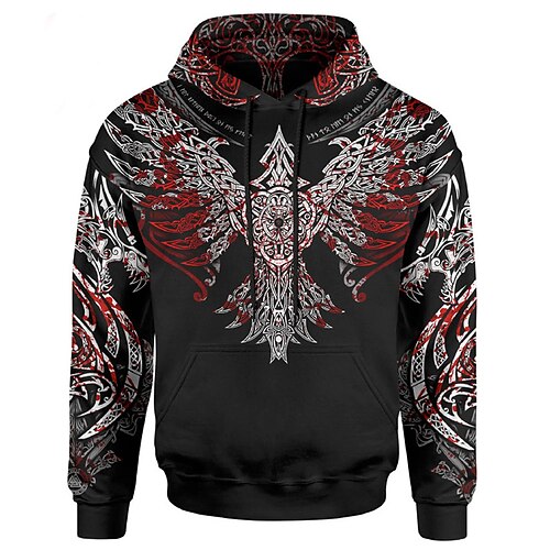 

Men's Unisex Hoodie Pullover Hoodie Sweatshirt Graphic Prints Print Hooded Sports Outdoor Daily Sports 3D Print Basic Casual Hoodies Sweatshirts Long Sleeve Red