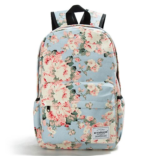 

Schoolbag Multicolor for Student Girls Multi-function Water Resistant Breathable Canvas School Bag Back Pack Satchel 19 inch