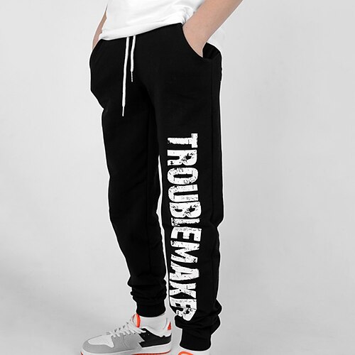 

Men's Sweatpants Joggers Trousers Drawstring Side Pockets Elastic Waist Letter Graphic Prints Comfort Breathable Sports Outdoor Casual Daily Cotton Blend Terry Streetwear Stylish Black Micro-elastic