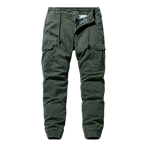 

Men's Cargo Pants Trousers Multi Pocket Solid Color Outdoor Full Length Casual Daily Army Green Khaki Micro-elastic