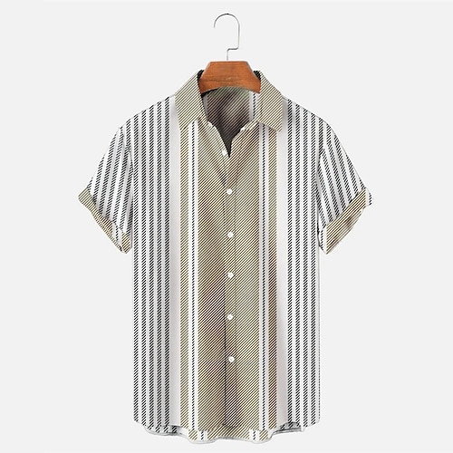 

Men's Bowling Shirt Camp Shirt Color Block Graphic Prints Turndown Green Blue Brown Gray Hot Stamping Sports Holiday Short Sleeves Button-Down Print Clothing Apparel Fashion Casual Hawaiian / Summer