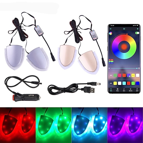 

2pcs/set APP Control Car interior light ambient light car Auto RGB Interior Neon Decorative Lamp RGB Color Flash Star Lights