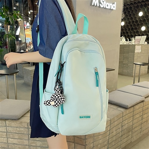 

School Backpack Bookbag Solid Color for Student Boys Girls Water Resistant Wear-Resistant Large Capacity Nylon School Bag Back Pack Satchel 22 inch