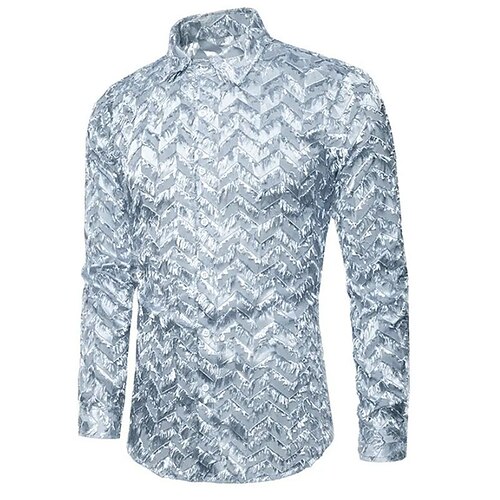 

Men's Shirt 3D Print Geometry Turndown Street Casual Button-Down Print Long Sleeve Tops Designer Casual Vintage Retro Blue