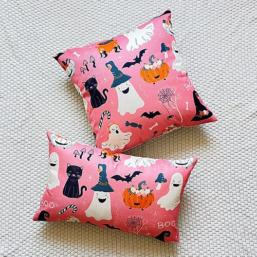 

Halloween Print Cushion Cover 1PC Soft Decorative Square Throw Pillow Cover Cushion Case Pillowcase for Bedroom Livingroom Superior Quality Machine Washable Indoor Cushion for Sofa Couch Bed Chair Zombie Bat Cat Print Pillowcase