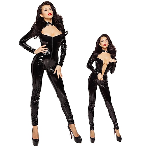 

More Costumes Disco Masquerade Adults' Women's Masquerade Festival / Holiday Polyster Black Women's Easy Carnival Costumes Solid Colored / Leotard / Onesie / Leotard / Onesie
