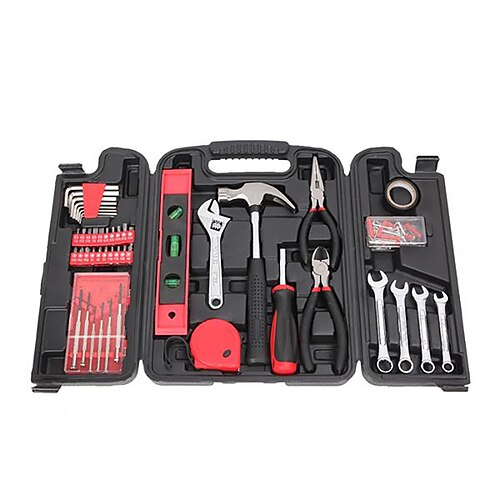 

Red 136 PCs Portable TooL Kit Household Hand Toolbox General Repair Screwdriver Pliers Hammer Hex