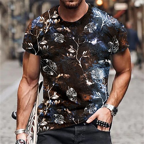 

Men's Unisex T shirt Tee Plants Graphic Prints Crew Neck Coffee Short Sleeve 3D Print Outdoor Street Print Tops Sports Designer Casual Big and Tall / Summer / Summer