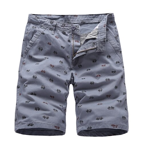 

Men's Chic Modern Casual / Sporty Chinos Shorts Zipper Multiple Pockets Print Knee Length Pants Casual Leisure Sports Micro-elastic Solid Colored Graphic Prints Comfort Breathable Mid Waist Black