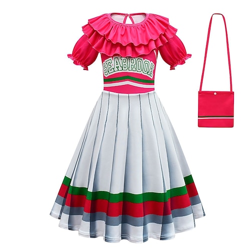 

Z-O-M-B-I-E-S Zombies Dress Bag Vacation Dress Girls' Movie Cosplay Cosplay Red Dress Children's Day Masquerade Polyester