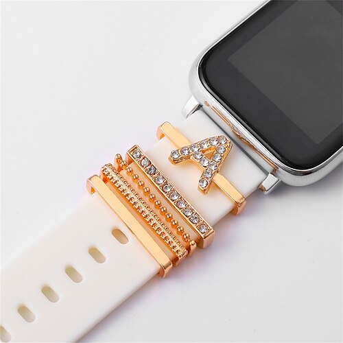 

Smartwatch Band Decorations Compatible with Apple iWatch Series 8 7 6 5 4 3 2 1 SE Decorative Rings Loops for iWatch Smartwatch Strap Wristband Rhinestone Handmade Luxury Bling Diamond