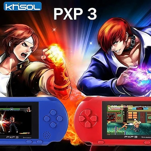 

3'' Portable 16 Bit Retro PXP3 Slim Station Video Games Player Handheld Game Console 2pcs Game Card built-in 156 Classic Games