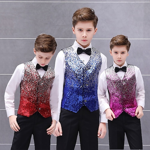 

Party One-piece Suit ( Vest ) Kids Boys Ring Bearer Suits Cotton Blend 3-17 Years