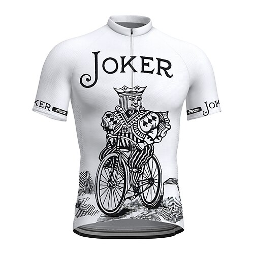 

21Grams Men's Cycling Jersey Short Sleeve Bike Top with 3 Rear Pockets Mountain Bike MTB Road Bike Cycling Breathable Quick Dry Moisture Wicking Reflective Strips White Poker Polyester Spandex Sports