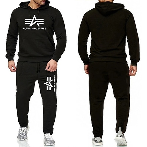 

Men's Tracksuit Sweatsuit 2 Piece Athletic Winter Long Sleeve Thermal Warm Breathable Moisture Wicking Fitness Running Jogging Sportswear Activewear White Black Light Grey / Hoodie / Micro-elastic