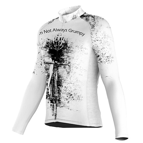 

21Grams Men's Cycling Jersey Long Sleeve Bike Top with 3 Rear Pockets Mountain Bike MTB Road Bike Cycling Breathable Quick Dry Moisture Wicking Reflective Strips White Graphic Polyester Spandex Sports