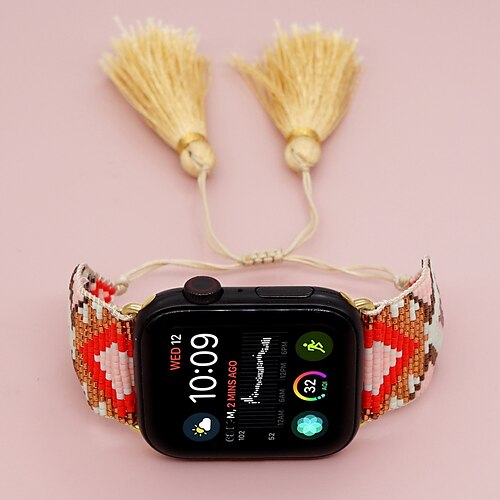

1PC Smart Watch Band Compatible with Apple iWatch Series 8 7 6 5 4 3 2 1 SE Handmade Braided Rope for iWatch Smartwatch Strap Wristband Fabric Handmade Adjustable Breathable