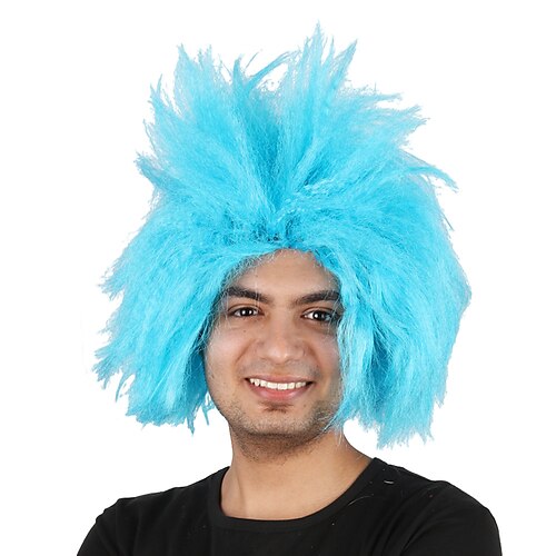 

Funky Spiky Blue Wig Thing1/2 Punk Wig Heat Resistant Synthetic Hair Wig