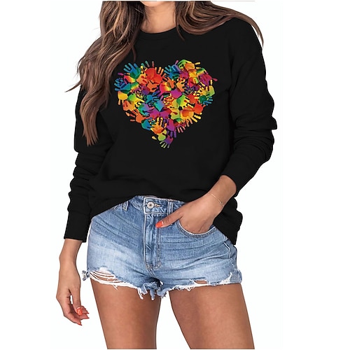 

Women's Sweatshirt Pullover Crew Neck Graphic Prints Print Daily Sports Holiday Hot Stamping Basic Casual Hoodies Sweatshirts Wine Red Green