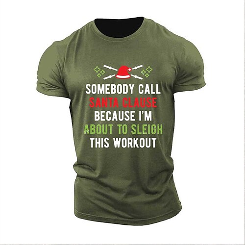 

Men's Unisex T shirt Tee Letter Graphic Prints Crew Neck Army Green Short Sleeve Hot Stamping Outdoor Street Print Tops Sports Designer Casual Big and Tall / Summer / Summer
