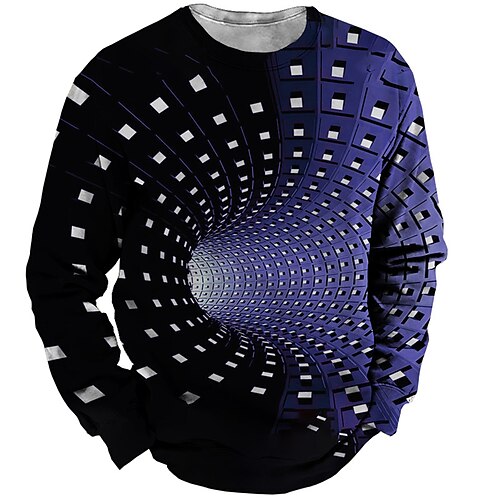 

Men's Unisex Sweatshirt Pullover Geometric Graphic Prints Print Daily Sports Holiday 3D Print Designer Casual Hoodies Sweatshirts Royal Blue