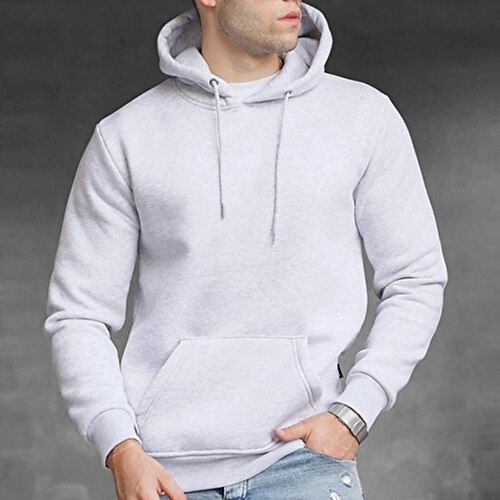 

35% Cotton Men's Pullover Hoodie Sweatshirt Pullover Solid Color Daily Holiday Going out non-printing Casual Streetwear Hoodies Sweatshirts Wine Red White Black