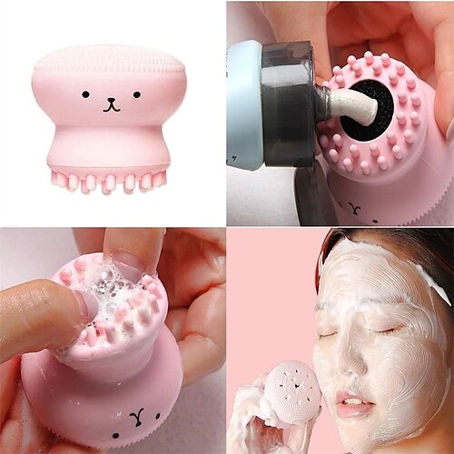 

3PC Silicone Facial Cleansing Brushes Pore Exfoliating Skin Care Face Cleaner Skin Care Octopus Shape Massage Wash Beauty Gel