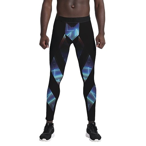 

Men's Running Tights Leggings Compression Pants Compression Clothing Athletic Athleisure Breathable Quick Dry Soft Fitness Gym Workout Running Sportswear Activewear Green Blue Orange