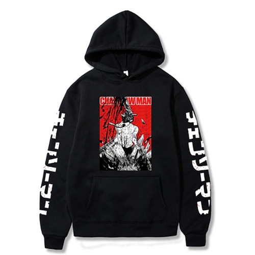 

Inspired by Chainsaw Man Denji Hoodie Cartoon Manga Anime Front Pocket Graphic Hoodie For Women's Adults' Hot Stamping 100% Polyester