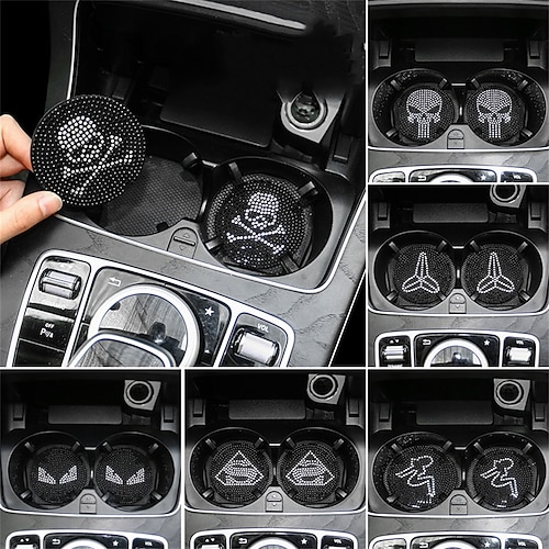 

Car Console Cup Coaster Bling Keep Car Clean Easy to Install PVC For SUV Truck Van