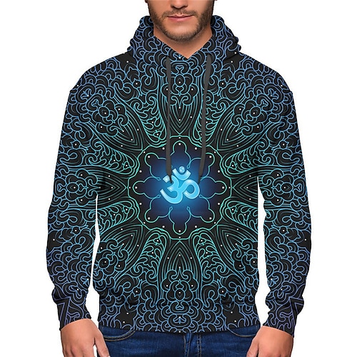 

Men's Unisex Hoodie Pullover Hoodie Sweatshirt Graphic Prints Pocket Print Hooded Sports Outdoor Daily Sports 3D Print Basic Casual Hoodies Sweatshirts Long Sleeve Blue